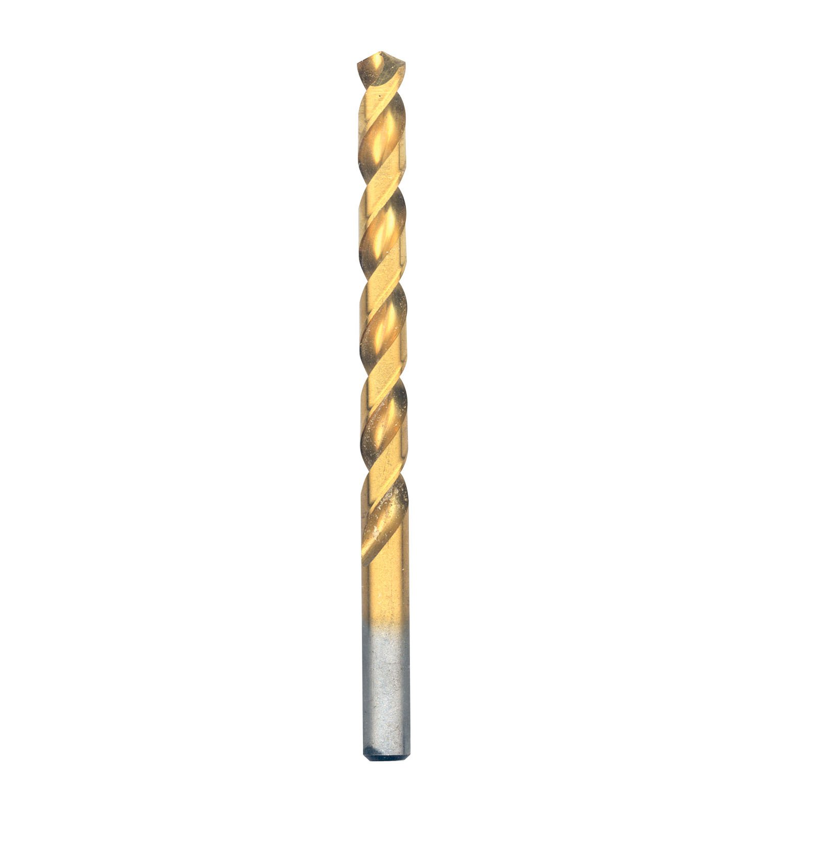 BOSCH TI2148 1-Piece 21/64 In. x 4-5/8 In. Titanium Nitride Coated Metal Drill Bit with 3/8 In. Reduced Shank for Applications in Heavy-Gauge Carbon Steels, Light Gauge Metal, Hardwood