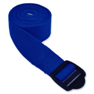 yogaaccessories 6' cinch buckle cotton yoga strap (blue)