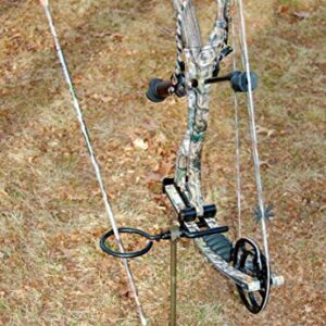 HME High Performance Portable Easy-To-Install Versatile Durable Archer's Ground Bow Stake with 360-Degree Rotating Fork & Rubber Coating