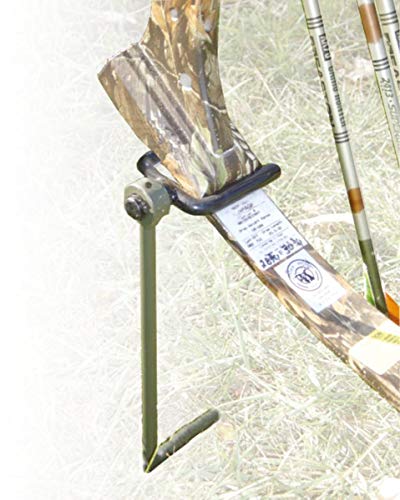 HME High Performance Portable Easy-To-Install Versatile Durable Archer's Ground Bow Stake with 360-Degree Rotating Fork & Rubber Coating