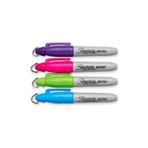 SHARPIE 35108PP Mini Permanent Markers, Fine Point, Vibrant Colors, 4 Count