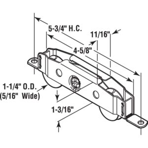 Prime-Line D 1607 Wheel Roller Assembly, Single Unit, Steel – Tandem Wheels, Steel Ball Bearings, Fully Adjustable (Single Pack)