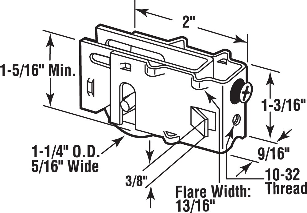 Prime-Line D 1688 1-1/4 In. Steel Ball Bearing Sliding Door Roller Assembly (Single Pack), Yellow zinc