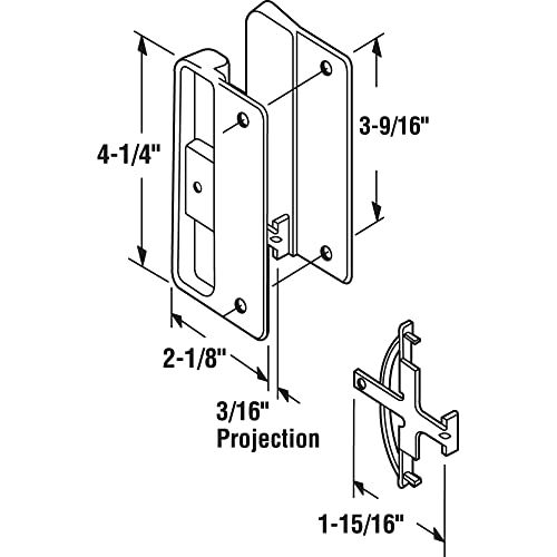 Prime-Line A 151 Black Plastic, Screen Door Latch and Pull Mortise Style (Single Pack)