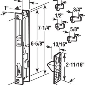 Prime-Line C 1033 Diecast Keyed Patio Sliding Door Handle Set for 1 In. to 1-1/8 In. Thick Sliding Glass Doors, Black (Single Pack)