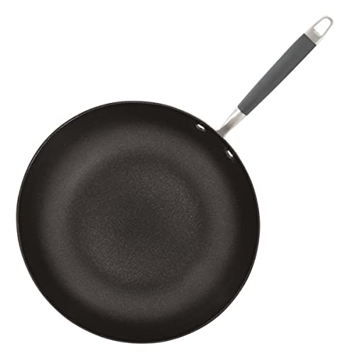 Anolon Advanced Hard Anodized Nonstick Frying Pan/ Fry Saute All Purpose Pan with Lid - 12 Inch, Gray