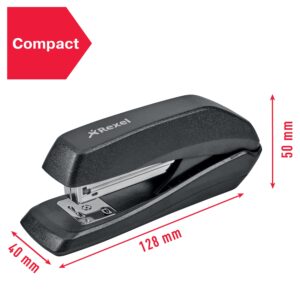 Rexel Ecodesk compact stapler, 20 Sheets, Made with 50% recycled plastic, Eco friendly, 2100029, Black