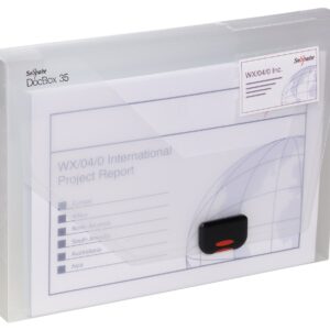 Snopake A4 DocBox Clear 35 mm Box File with Push Lock (Pack of 1) Ref 12861