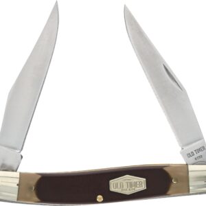 Old Timer 77OT Muskrat 6.9in Traditional Folding Pocket Knife with 2 High Carbon Stainless Steel Blades, Ergonomic Sawcut Handle, and Convenient Size for EDC, Hunting, Camping, Whittling, and Outdoors