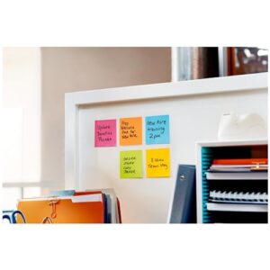 Post-it Super Sticky Notes, 3x3 in, 2x the Sticking Power, Assorted Bright Colors, Recyclable (pack of 12)