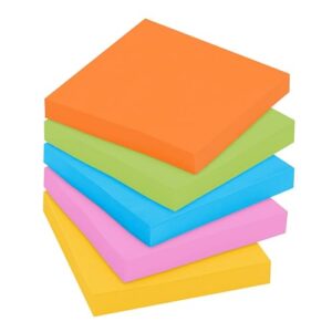 Post-it Super Sticky Notes, 3x3 in, 2x the Sticking Power, Assorted Bright Colors, Recyclable (pack of 12)