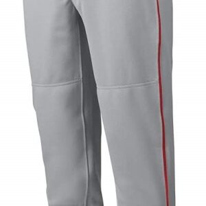 Mizuno mens Premier Piped Pant, Grey-red, Medium