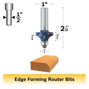 BOSCH 84405M 1/4 In. x 1/2 In. Carbide Tipped Roundover Bit