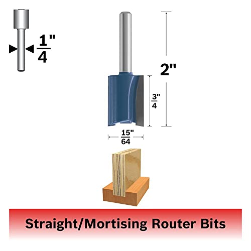 BOSCH 84600M 15/64 In. x 3/4 In. Carbide Tipped Plywood Mortising Bit