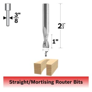 BOSCH 85912M 3/8 In. x 1 In. Solid Carbide 2-Flute U-Pieceut Spiral Bit