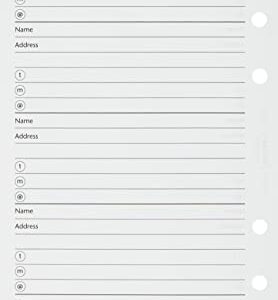 FILOFAX Name/Address/Telephone Refill for Personal & Personal Compact Size, 20 Sheets, White (B130201)