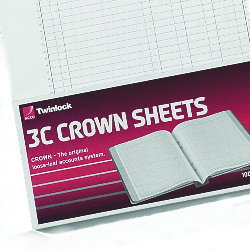 Rexel Twinlock Crown 3C Refill Sheets Double Ledger (Pack of 100 Sheets)