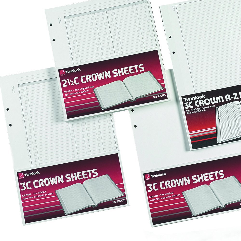 Rexel Twinlock Crown 3C Refill Sheets Double Ledger (Pack of 100 Sheets)