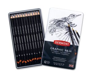 derwent drawing pencils school supplies, 12 count (pack of 1), gray