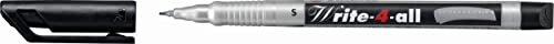 Stabilo Write-4-all Permanent Marker Pen Waterproof 0.7mm Line Black Ref 156-46 [Pack of 10]