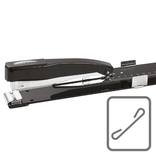 Rexel Long Reach Stapler, 15 Sheet Capacity, Plastic Body, Black, 01026