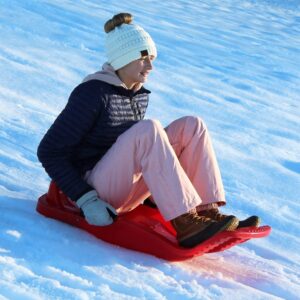 Flexible Flyer Winter Heat Snow Sled. Plastic Sno Slider Bobsled, 38 x 18 x 7 inches