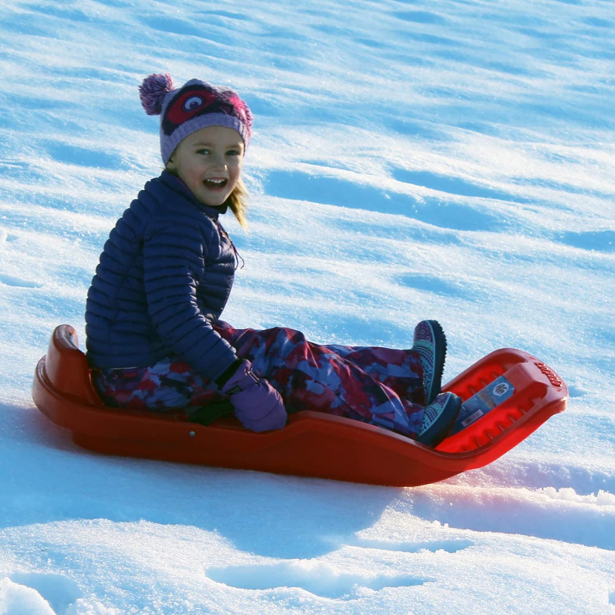 Flexible Flyer Winter Heat Snow Sled. Plastic Sno Slider Bobsled, 38 x 18 x 7 inches