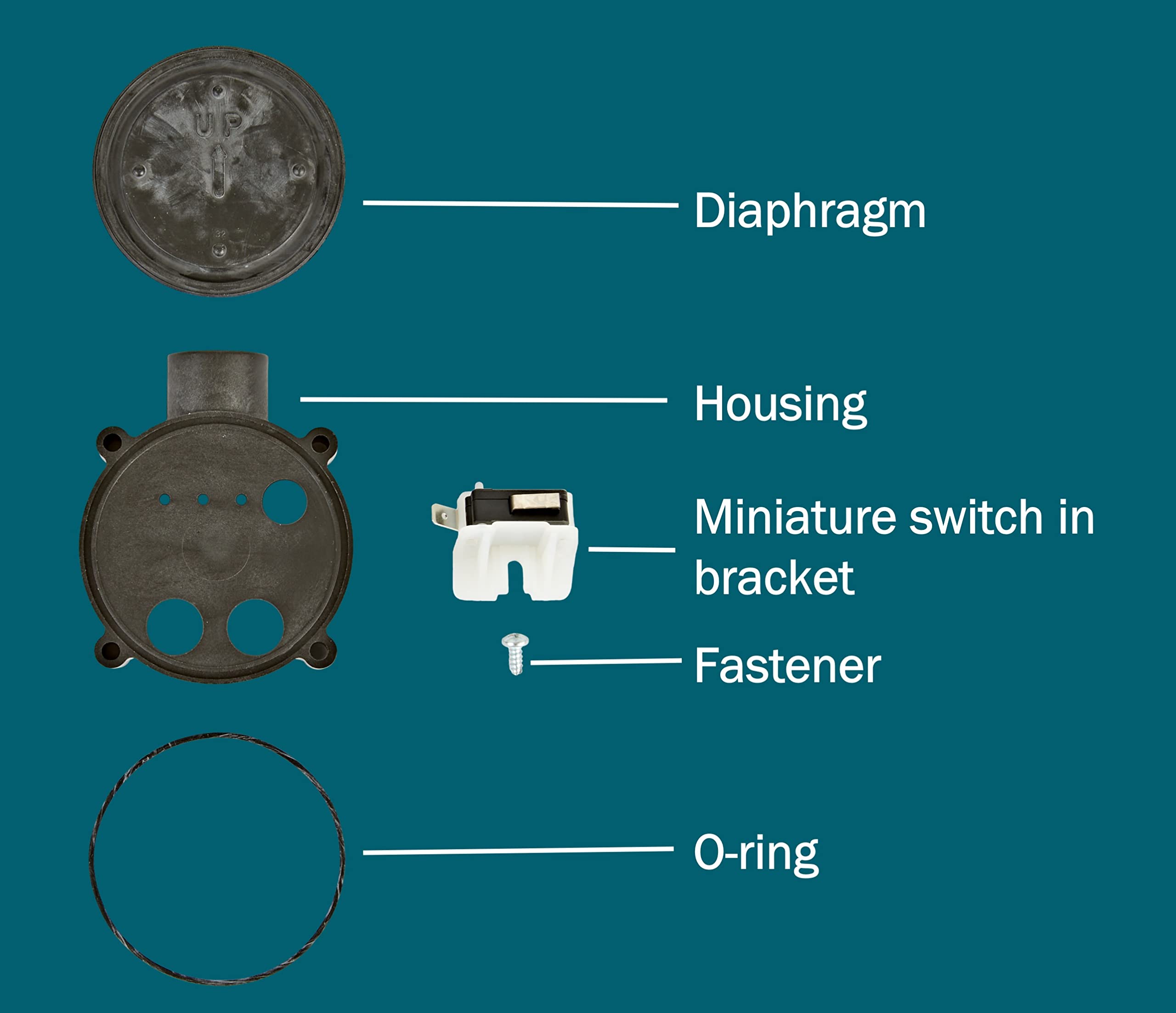 Little Giant SPRK-1 Sump Pump Diaphragm Switch Repair Kit with Casing, Black, 599300