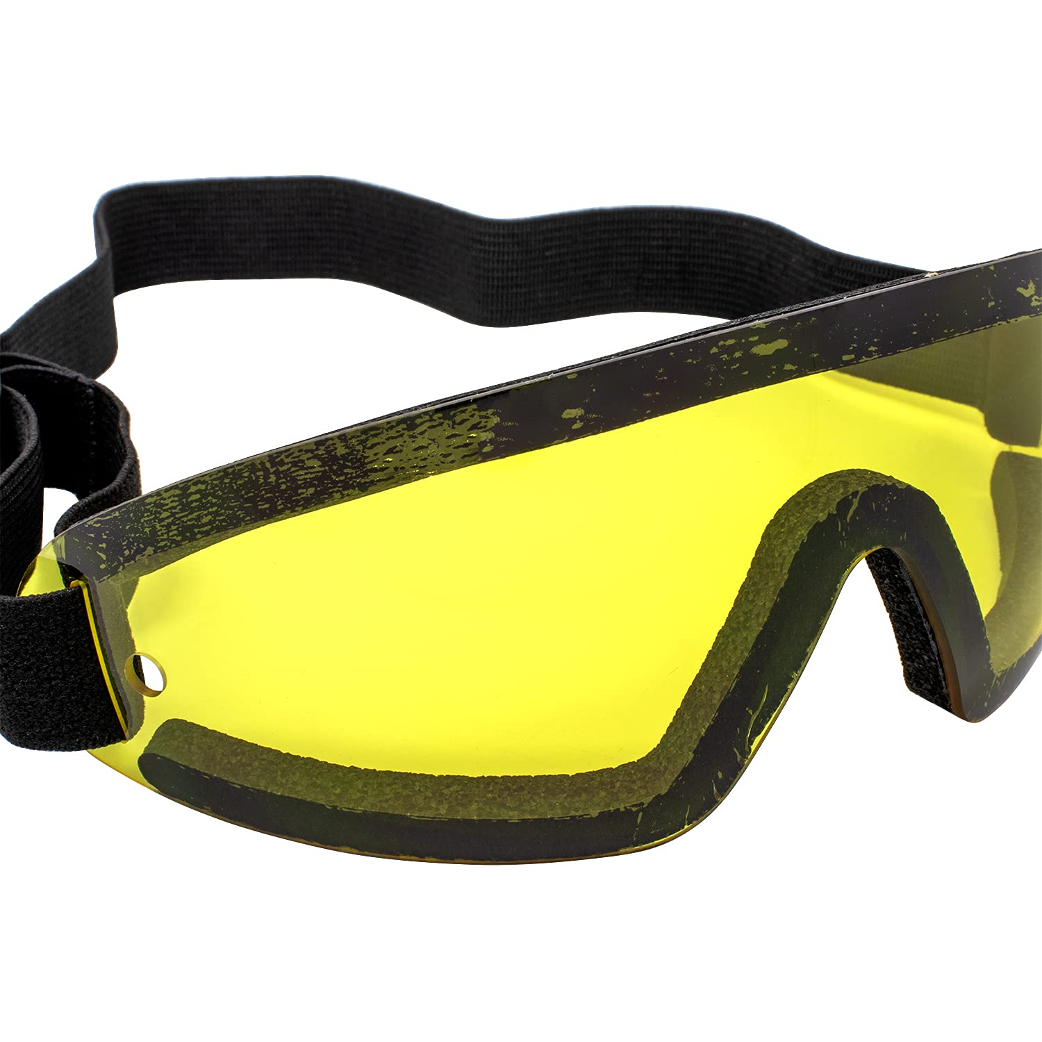 Birdz Eyewear Wing Sky Dive Skydiving Goggles with Padding Black Frame with Yellow Lens