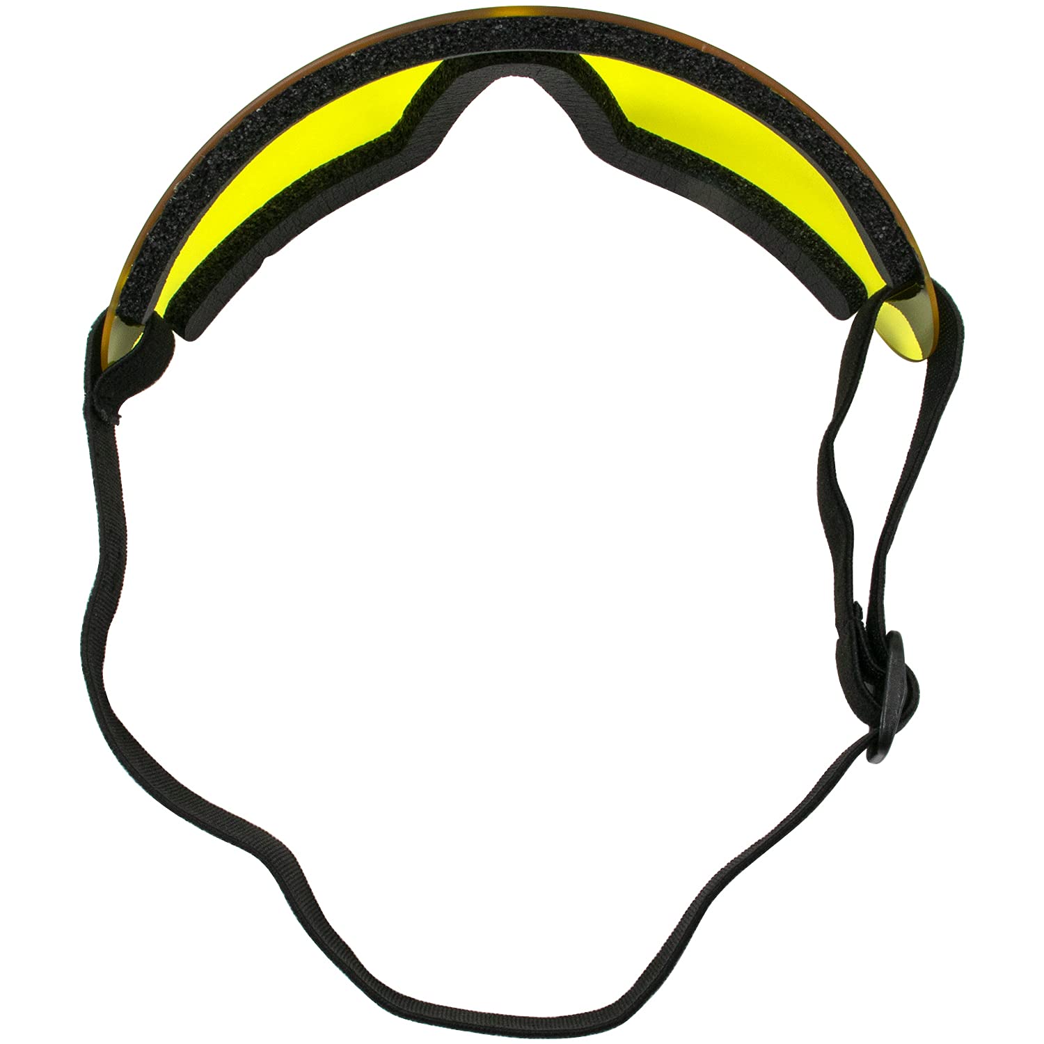 Birdz Eyewear Wing Sky Dive Skydiving Goggles with Padding Black Frame with Yellow Lens