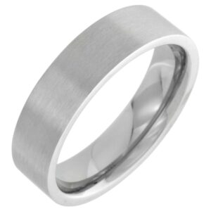 Surgical Stainless Steel 6mm Wedding Band Thumb Ring Comfort-Fit Matte Finish, size 9