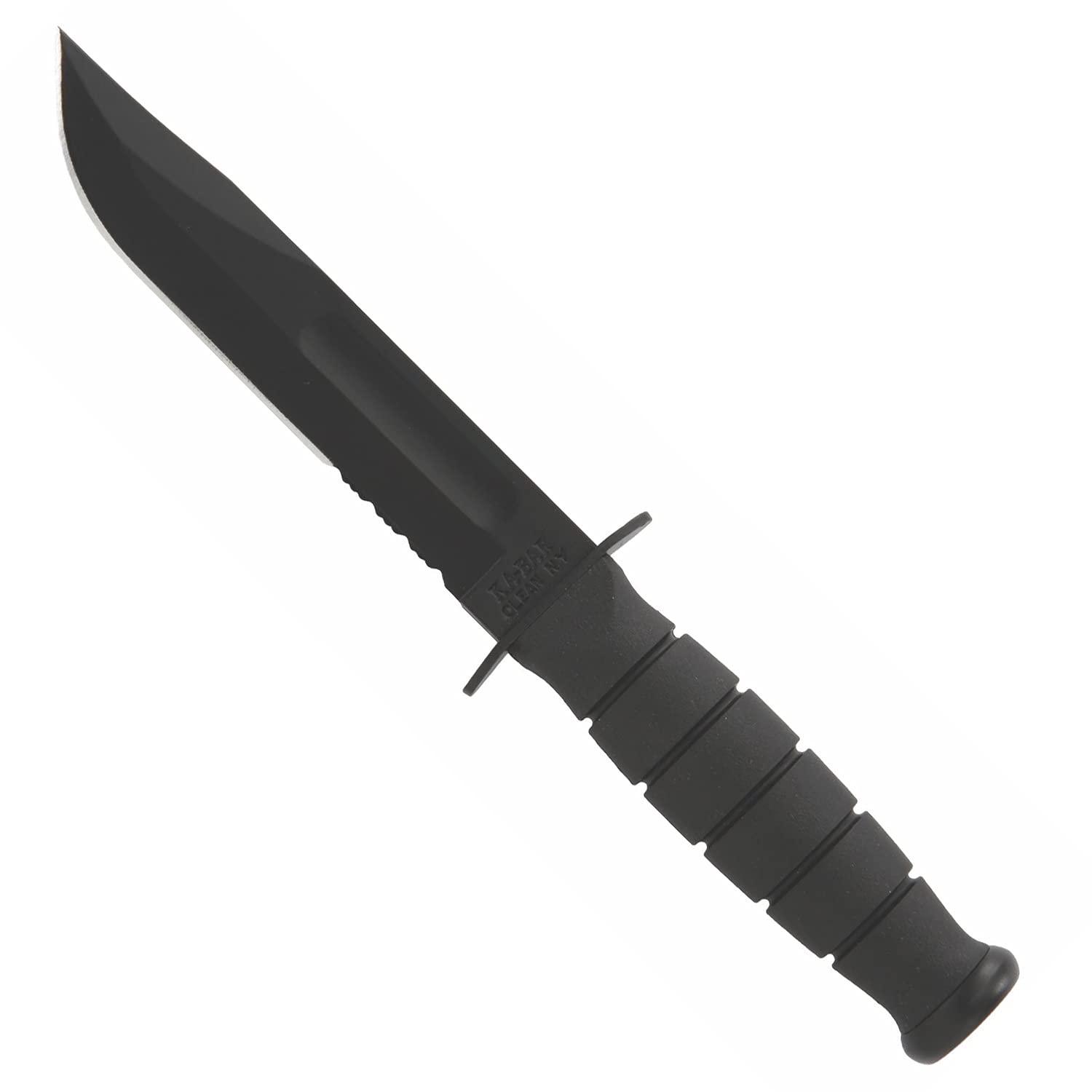 Ka-Bar 1259 KA bar, Short Fighting/Utility Knife, 1 1/4" Serrated Edge with Kydex Sheath, black