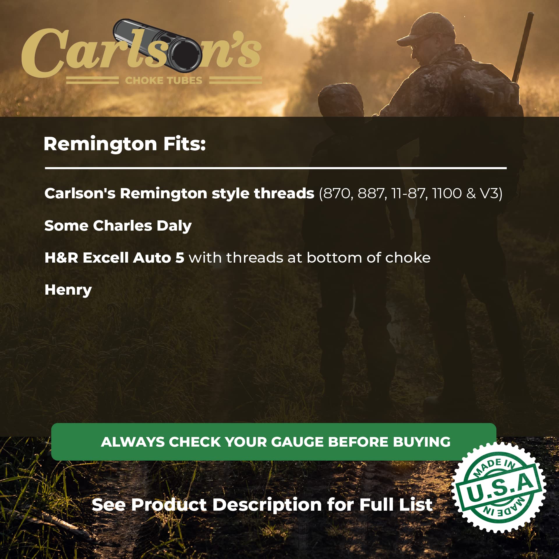 Carlsons Choke Tubes 12 Gauge for Remington [ Rifled | 0.730 Diameter ] Blued Steel | Rifled Choke Tube | Made in USA