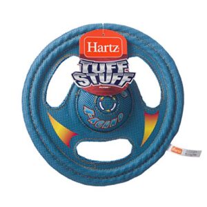 hartz tuff stuff toss around plush frisbee flyer dog toy - medium/large