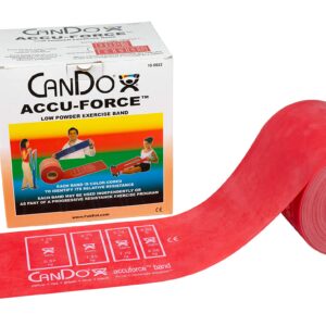 CanDo 10-5922 AccuForce Exercise Band, 50 yd Roll, Red-Light