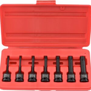 NEIKO 01132B 3/8” Drive Torx Star Driver Bit Socket Set | 7 Piece | T20 to T60 | 3” Length | Cr-Mo Impact Grade