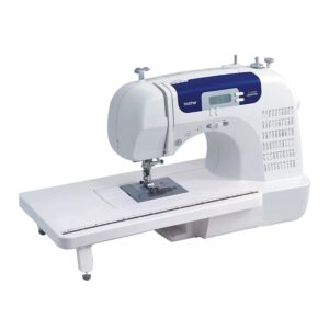 Brother Sewing and Quilting Machine, CS6000i, 60 Built-in Stitches, 2.0" LCD Display, Wide Table, 9 Included Sewing Feet, Beige/Blue