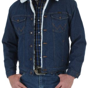 Wrangler Men's Style Cowboy Cut Western Lined Jacket, Denim/Sherpa, X-Large