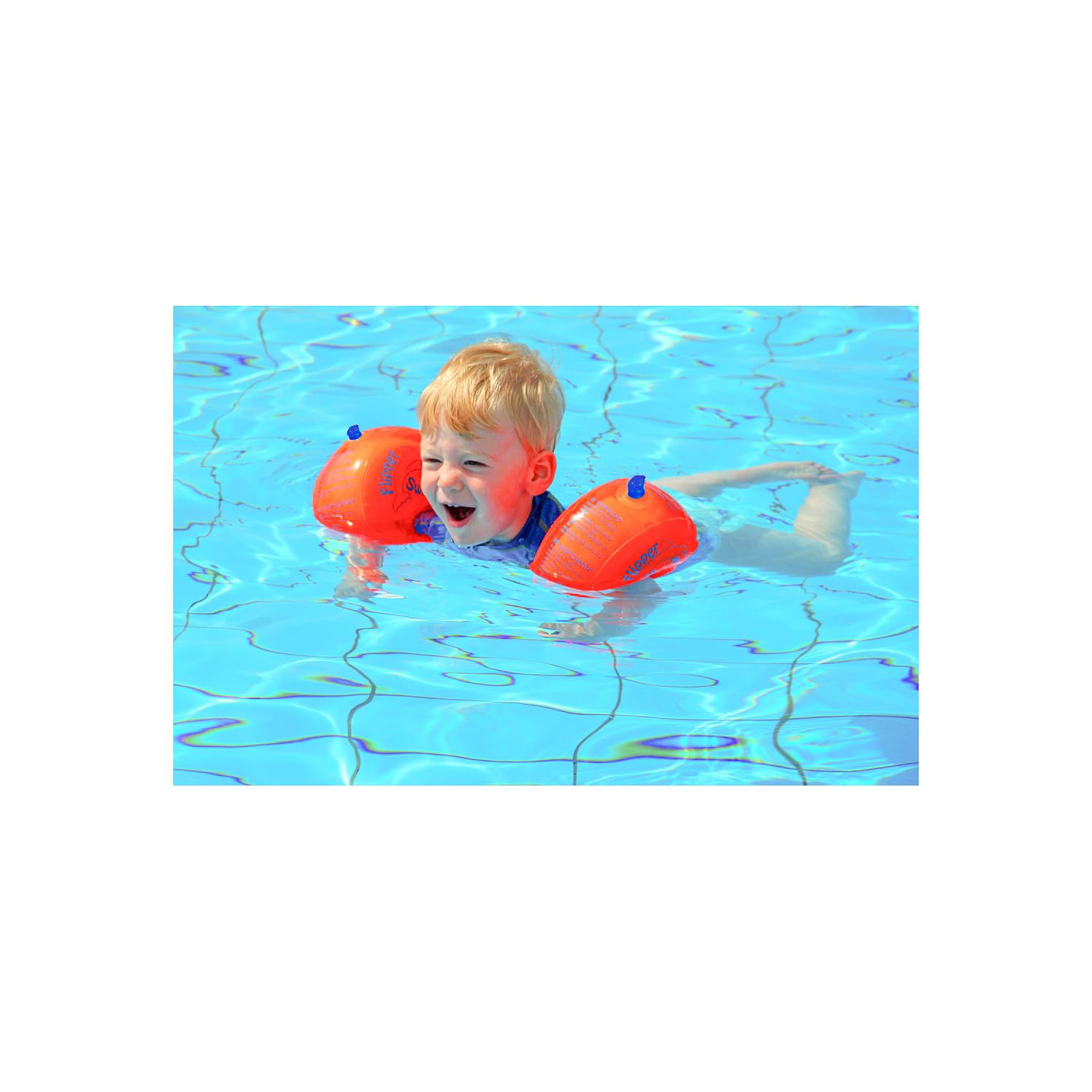 Flipper SwimSafe Water Wings, Arm Floaties for Kids. Inflatable Training Arm Bands for Pools