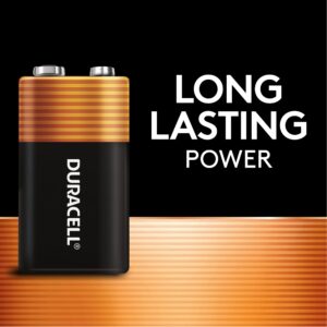 Duracell Coppertop 9V Battery, 4 Count Pack, 9-Volt Battery with Long-lasting Power, All-Purpose Alkaline 9V Battery for Household and Office Devices