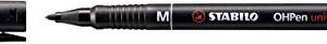 STABILO OHpen Universal Pen, Permanent, 1mm, Black (Model: 843/46)