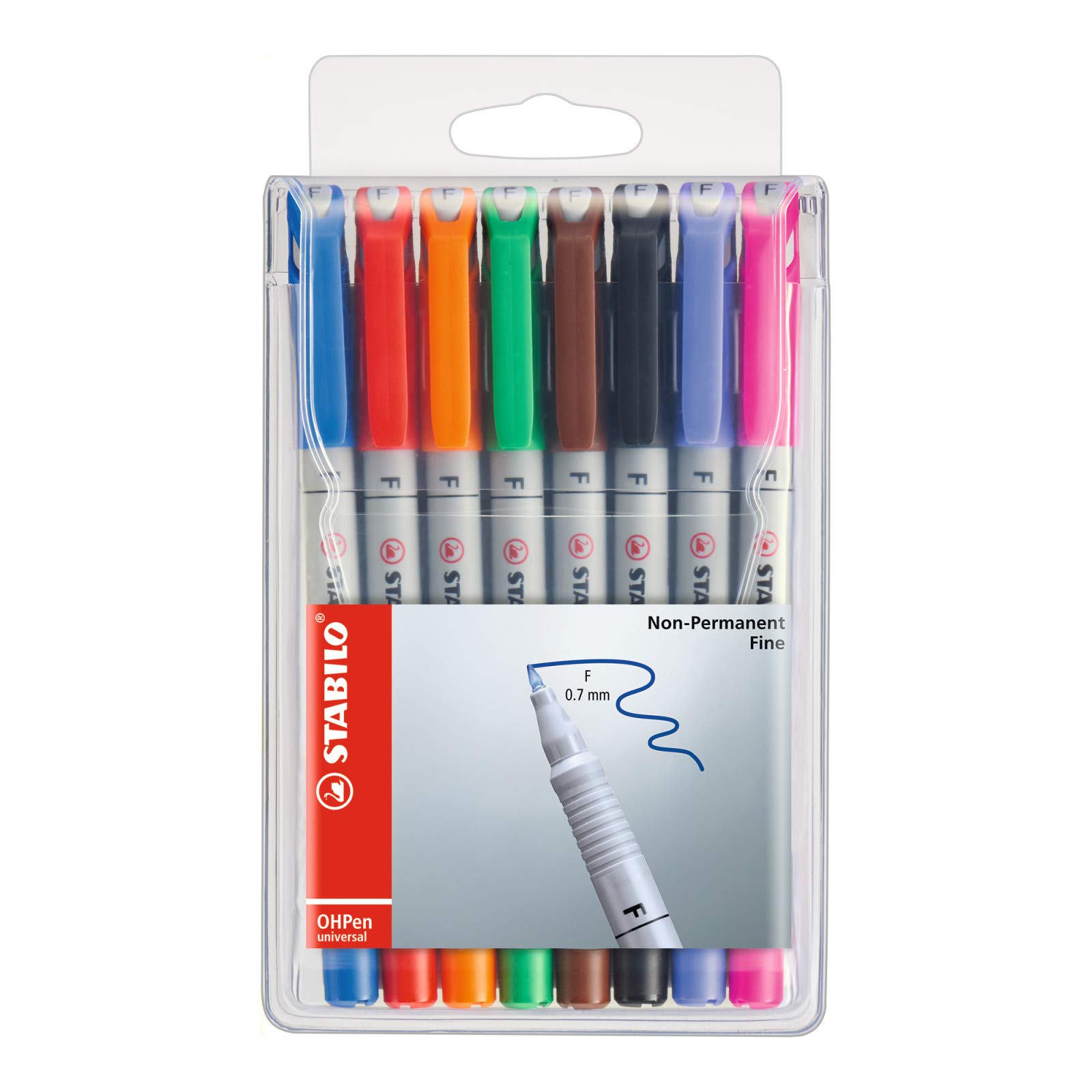 OHP Pen - STABILO OHP Pen Soluble - Fine - Wallet of 8 - Assorted colors