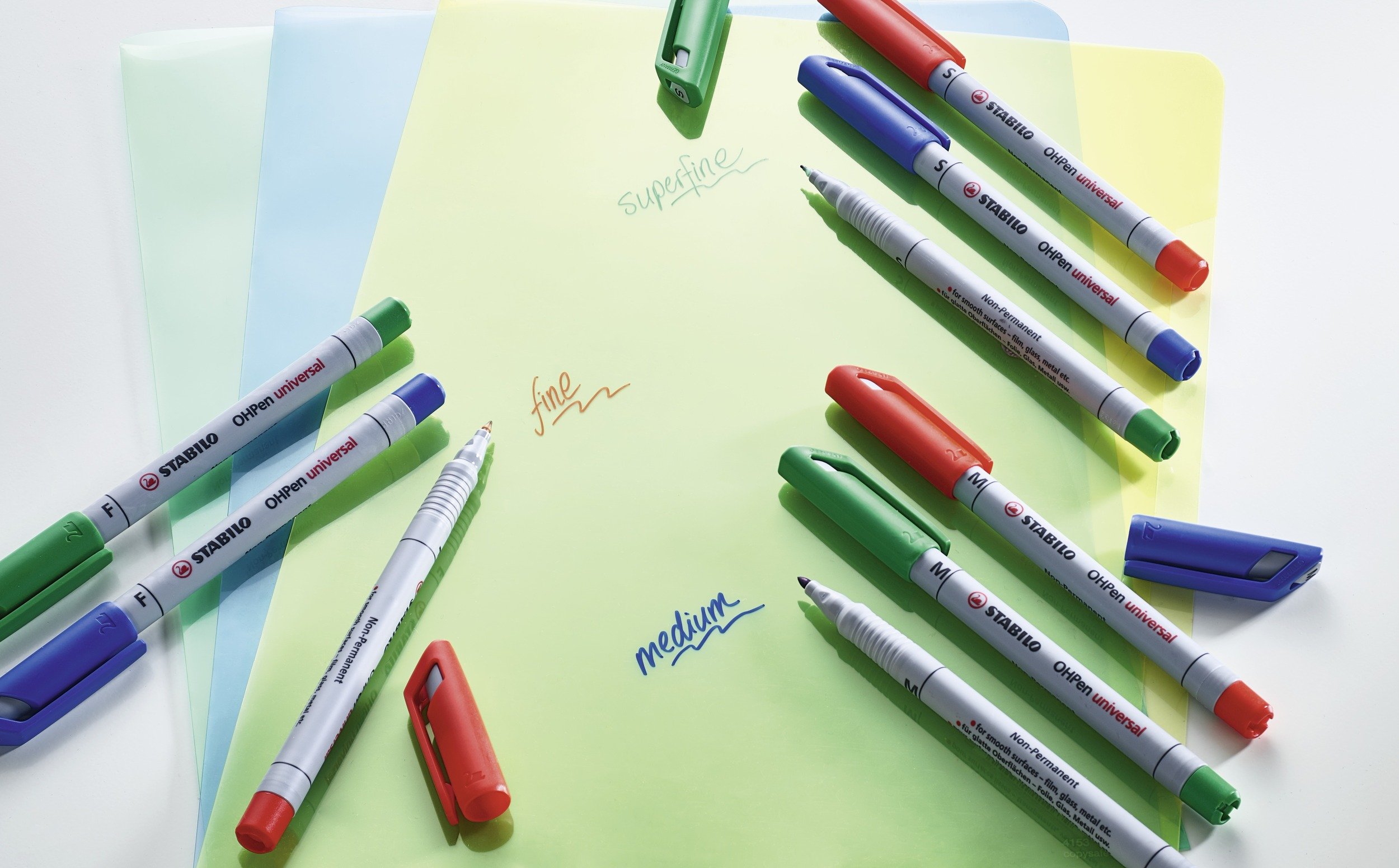 OHP Pen - STABILO OHP Pen Soluble - Fine - Wallet of 8 - Assorted colors