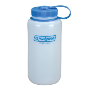 nalgene outdoor hdpe wide mouth bpa-free water bottle, plastic, 32 oz ,blue