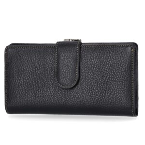 Mundi Suburban Rio 100% Leather Womens Checkbook Wallet With RFID Blocking Technology, Black, One size