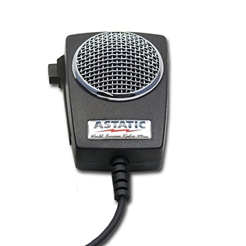 Astatic 302-10005 D104M6B Amplified Ceramic Power 4-Pin CB Microphone, Black