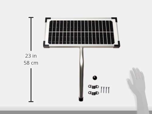 10 Watt Solar Panel Kit (FM123) for Mighty Mule Automatic Gate Openers,Black Cell