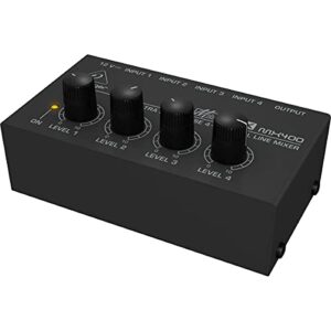 Behringer Micromix MX400 Ultra Low-Noise 4-Channel Line Mixer, 4.7 kOhms Input Impedance, Output Impedance 80 Ohms