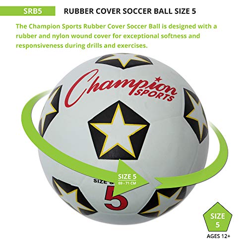 Champion Sports Rubber Cover Soccer Ball - Size 5