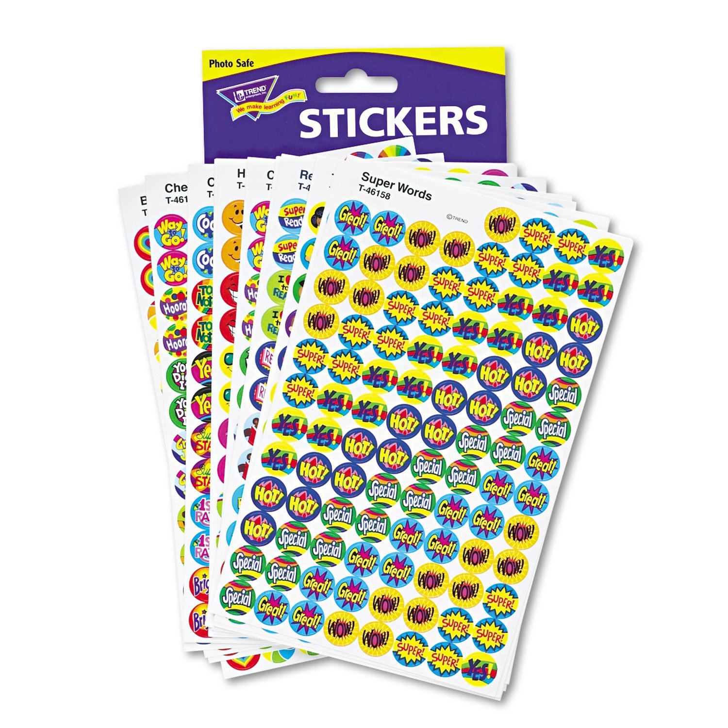 TREND ENTERPRISES: Positive Praisers, superSpots Stickers, Great on Homework, Incentives, Crafts, and as Collectibles, 68 Different Designs, 25 Sheets Included, For Ages 3 and Up